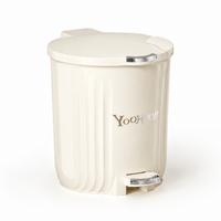Large 40 Litre Kitchen Bin, Pedal Kitchen Bin for Food Scraps, Lidded Cylindrical Waste Bin, Easy Clean Material