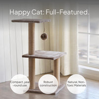 Multi-Functional Cat Tree with Sisal Rope, Space-Saving
