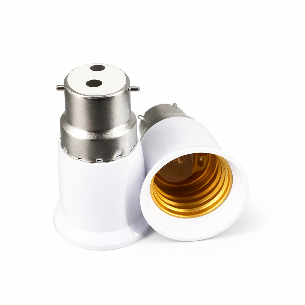 Rated Current 220 External B22 to Internal E27 Bulb Base Adapter, Pack of 5 B22 to E27 Converter for Home Lighting, Light Fixture Adapter Fit