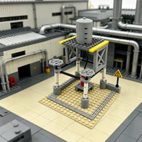 Tan Baseplate Fuel Loading Scene Cylindrical Tank Brick-Built Fuel Scene Gray Platform