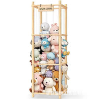 Wooden Toy Storage Rack with Large Capacity for Plush Toys