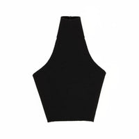 High Neck Doll Vest Sleeveless 1/6 Scale Backless Top Ribbed Knit 1/6 Doll Short Top