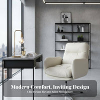 Scalloped Back Vanity Chair Vintage Inspired Upholstered Armchair Curved Backrest Indoor Furniture for Salon Clients, Homeowners, Living Room, Bedroom