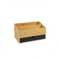 Open Top Bamboo Desk Drawer Organizer Wood Grain Desktop Bamboo Organizer Smooth Finish Desktop Drawer Storage Box Compact