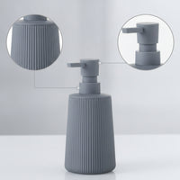 Ribbed Pump Bottle Dispenser Compact Plastic Pump Bottle Minimalist Soap Dispenser BPAsafe for Minimalists, Guest Room