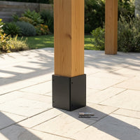 Post Protector with Screws Easy-to-Install Metal Post Sleeve with Boring Tool Heavy-Duty Hardware for Contractors