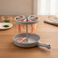 Grease-Draining Microwave Pork Strips Rack Crispy Microwave Pork Strips Cooker Easy Clean-up Cookware BPA-Free-Clear for Breakfast, Kitchen