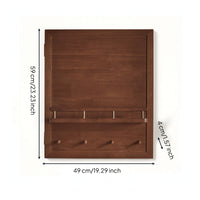 Wooden Power Meter Cabinet Cover with Hooks Space-Saving Power Meter Cabinet Cover with Shelf Vertical for Hallway