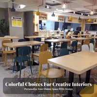 Easy to Clean Quick-Service Dining Set Sturdy Construction Restaurant Table and Chair Set Sturdy Metal Legs Cafeteria Table and Chair Combo Modern Design for Business Owners, Homeowners, Restaurants, Cafe, Cafeteria S, Diners