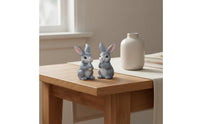 3 Pieces Easter Bunny Decor Resin Hare Figurine Set Hand-Painted Look House Decoration for Courtyard