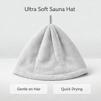 Navy Blue Sauna Cap for Men and Women, Coral Fleece Bucket Style Steam Room Accessories, One Size Fits All Polyester Bathroom Wellness
