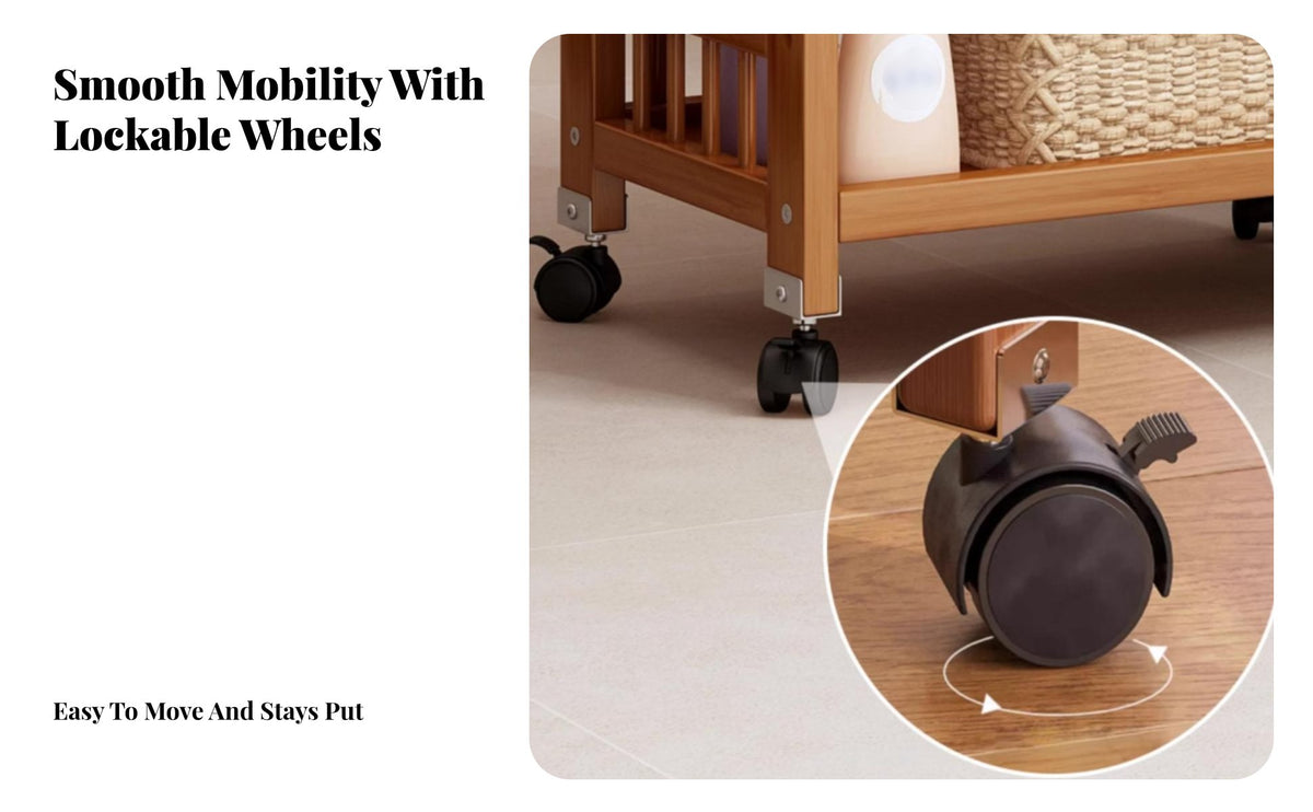 Salon Utility Cart Easy to Move Mobile Storage Rack on Wheels 3-Tier Rolling Cart Space-Saving Mobile Storage Organizer