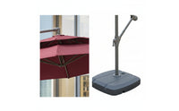 Offset Umbrella with Base Crank-Lift Double Top Patio Umbrella Water-Fillable for Homeowners, Cafe Owners, Garden, Terrace, Backyard