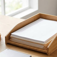 Letter Tray Bamboo Stackable Letter Tray Stackable Desk Organizer Slanted Front accessibleTop