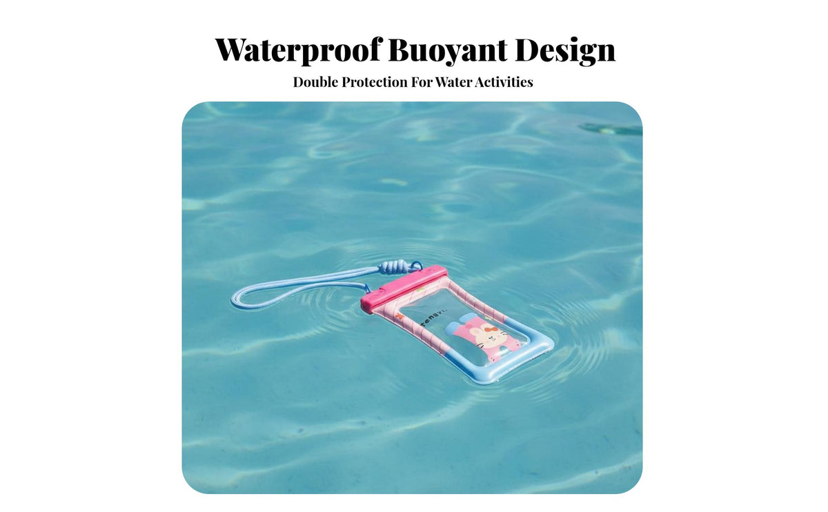 Cartoon Waterproof Phone Protector Buoyant Waterproof Phone Protector Floats for Beach Goers, Vacationers, Rafting, Water Park, Snorkeling