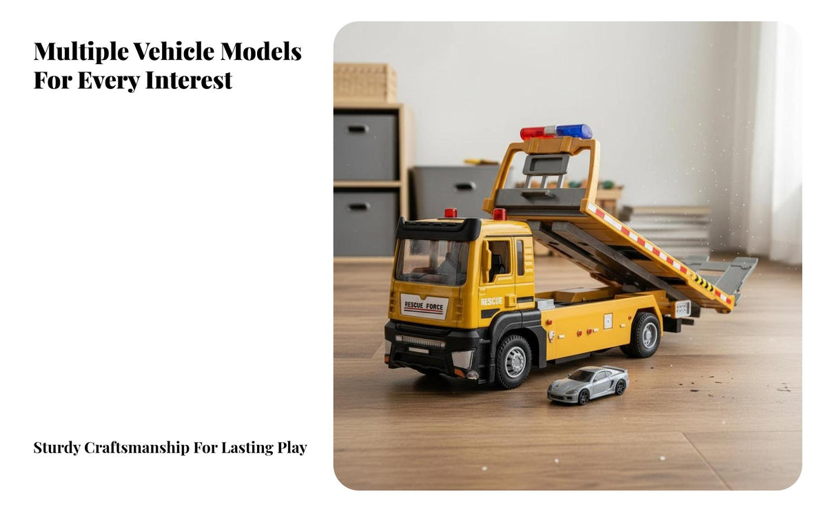 Movable Hooks Double Hook Crane Truck Multi-Functional Tow Truck Toy Realistic Intricacy S Heavy Duty Wrecker Toy Sturdy Design for Boys, Children, Preschoolers, Pretend Play, Playroom, Sandbox