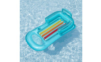 Lightweight Pool Lounger with Cup Holder Supportive Inflatable Lounge Chair Stable Floating Chair Easy to Inflate for Beach