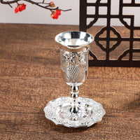 European Vintage Embossed Goblet and Tray Set