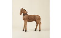 Rattan Horse Statue Woven Wicker Horse Figurine Brown