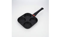 Lid 4-Hole Omelet Pan Easy to Clean 4-Hole Omelette Pan Even Heat Distribution Nonstick Egg Skillet Quick Heating