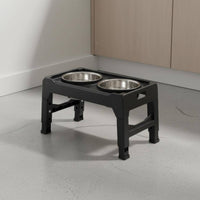 Stainless Steel Double Pet Feeder Anti-Tip Elevated Paired Pet Bowl Large Capacity Elevated