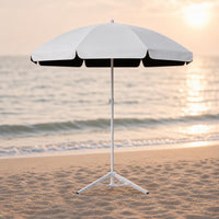 Outdoor Sunshade Umbrella for Patio Beach Camping - UV Protection Black Glue Coating
