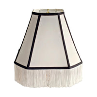 Lamp Shade with Fringe Tassel Fringe Lamp Shade Black and White Decorative for DIYers, Living Room, Bedroom