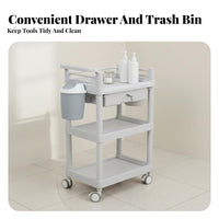Mobile Instrument Stand Multi-Tier Storage Salon Rolling Stand Esthetician Trolley Cart Effortless Mobility for Ink Work Artists