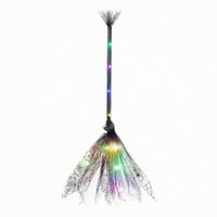 Witch Broom with Lights Light-up Glowing Broom Costume Accessory Multicolor Prop Delicate for Cosplayers, Halloween, Cosplay