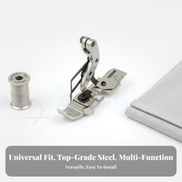 Grooved Overlock Presser Foot Accurate Cord Guide Serger Cording Foot and Wear-Resistant for Garment Making, Upholstery