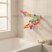 Interlocking Bath Track with Rolling Balls DIY Bathtub Ball Track Interactive Marble Run Creative for Toddlers
