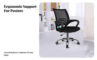 Height Adjustable Rolling Mesh-Back Computer Chair Ergonomic Design Mesh Back Rolling Chair Support Swivel Seat Easy Assembly for Students, Conference Room, Bedroom