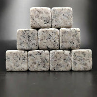 Home Bar Whisky Stones for a Light Luxury Style, Granite Drink Chiller Bar Accessories, 10 Pack of 2x2x2cm Cooling Stones