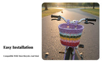 Multipurpose Pet Carrier Bike Basket Easy Installation Plastic Rattan Bike Basket Long-Lasting for Children, Cyclists, Cycling, Outdoor