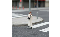 White Dress Female Figurine Hand-Painted Resin Miniature Figurine Resin Miniature Person Realistic Texture Miniature Scene