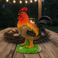 Cockerel Statue Realistic Features Chicken Figurine Handmade for Patio