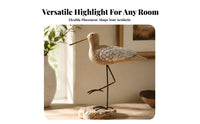 Hand-Carved Bird Figurine Weathered Finish Bird Sculpture 3D Texture Chic for Shelf