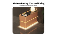 Light Luxury Design Round Smart End Table Multi-Functional Home Furnishing Wireless Charging Nightstand With Storage Drawer for Apartment Dwellers, electronic aficionados, Living Room, Small Spaces, Bedroom, Entryway