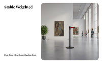 Weighted Base Retractable Belt Stanchion Long-Lasting Construction Queue Line Barrier Post Easy Assembly Crowd Control Barrier Post for Event Organizers, Security Personnel, Business Owners, Airports, Hotels, Retail Shop S, Events