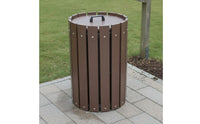 Weather Resistant Golf Course Sand Bin Long-Lasting Lidded Divot Mix Container Anti-Corrosion Round Plastic Wood Trash Can