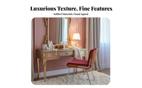Light Luxury Aesthetic Curved spine Dining Chair Modern Minimalist Design Vanity Stool Soft Padded Indoor Seating dense Foam padding for Women, Homeowners, Adults, Bedroom, Makeup Room, Study, Home Office