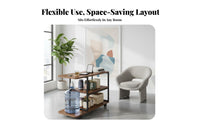 With Wheels Mobile Tea Brewing Mobile Tea Station Multi-Functional 3-Tier Rolling Shelf Space Saving Design Side Table Easy Assembly for Homeowners, Office Workers, Party Hosts, Living Room, Home, Reception Area, Kitchen