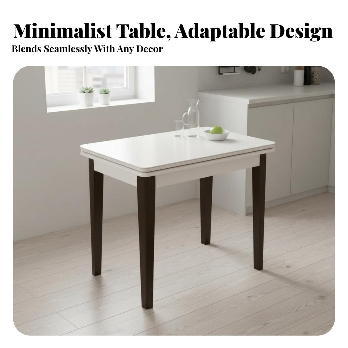 Space-Saving Extendable Dining Table Foldable Extendable Folding Table Modern and design Household Furniture Multifunctional for Small Apartment Dwellers, Families, household owners, Kitchen, Living Room, Home Office