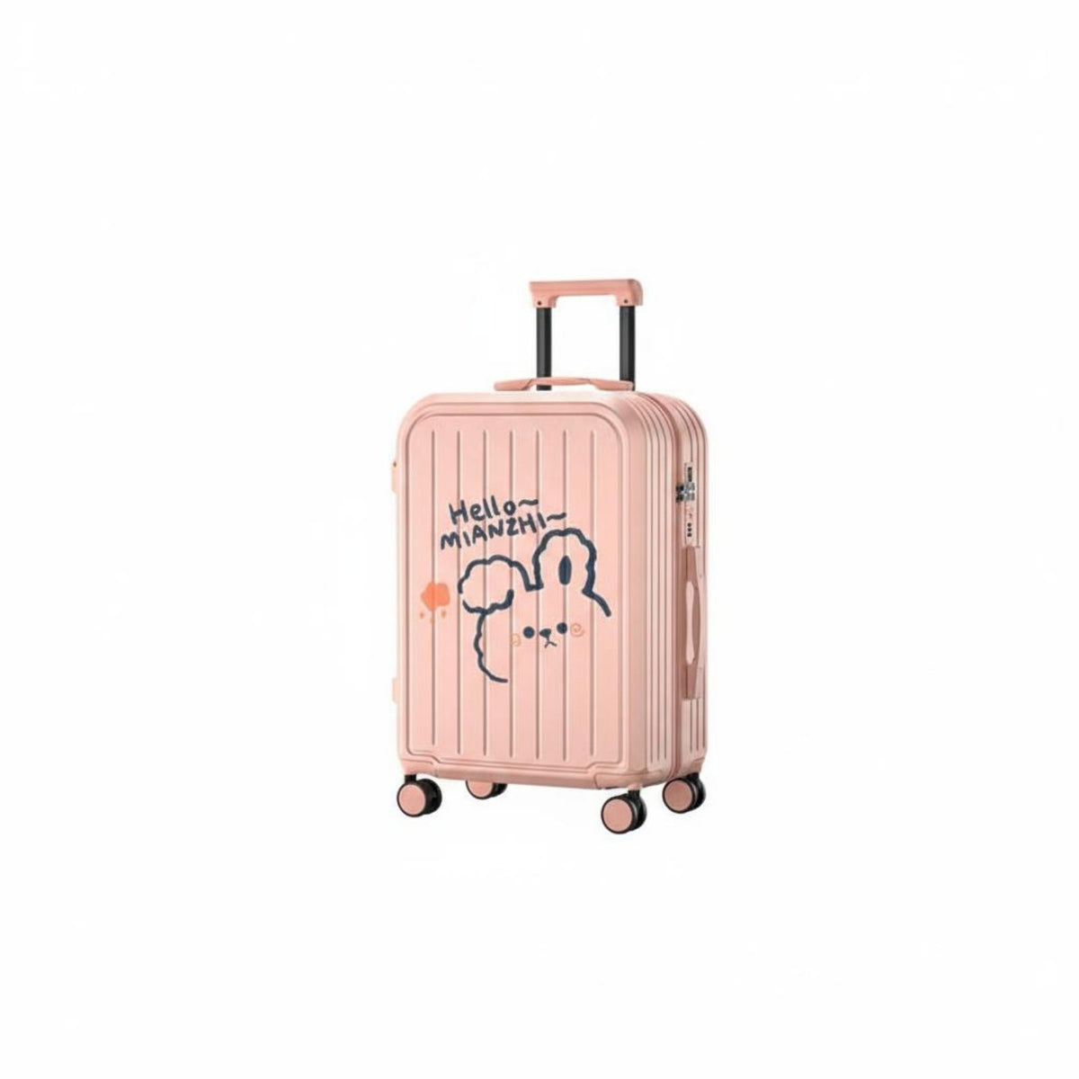 Combination Lock Cartoon Suitcase Telescoping Handle Wheel Suitcase Side Hook Rolling Hardshell Luggage for Travelers, Vacationers, Vacation, Vacations, Weekend Getaways, Airports