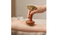 Brass Massage Brush Hand-Held Body Massage Brush Manual for Home, Spa