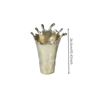 Decorative Vase Gold-Toned Vase Shiny Tabletop flower pot for Home Decor, Living Room, Coffee Table