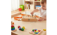 Kids Toy Portable Design Wooden Screw Driver Board Activities Tools Young Child Screw and Nut Toy for Preschoolers, Travel