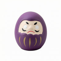 Stylized Face Daruma Figurine Matte Finish Daruma Doll Cartoon-Style Ceramic Figurine Display Piece