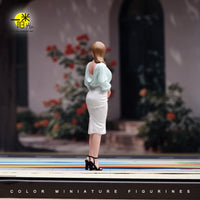 1/18/24 White Pencil Skirt Lady Fine Painted Miniature Scene Model with Hand-Painted Resin Figure