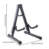 Space-Saving Foldable Guitar Stand Anti-Slip Feet Triangular Guitar Stand Padded Protection for Travel, Studio, Stage